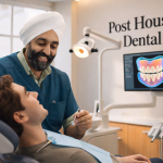 Dr Bahader Singh Panesar conducting a new patient dental examination at Post House Dental